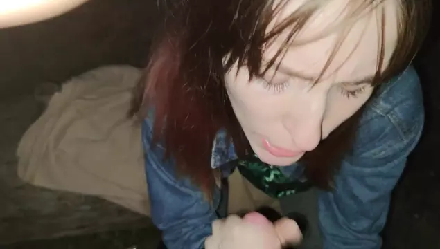 Kwam een dronken wijf tegen in het park en regelde een pijpbeurt