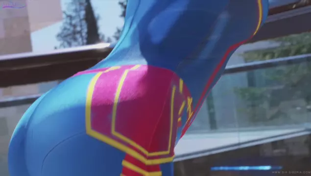 Cosplaymeisje neukt met een jongen op de trap